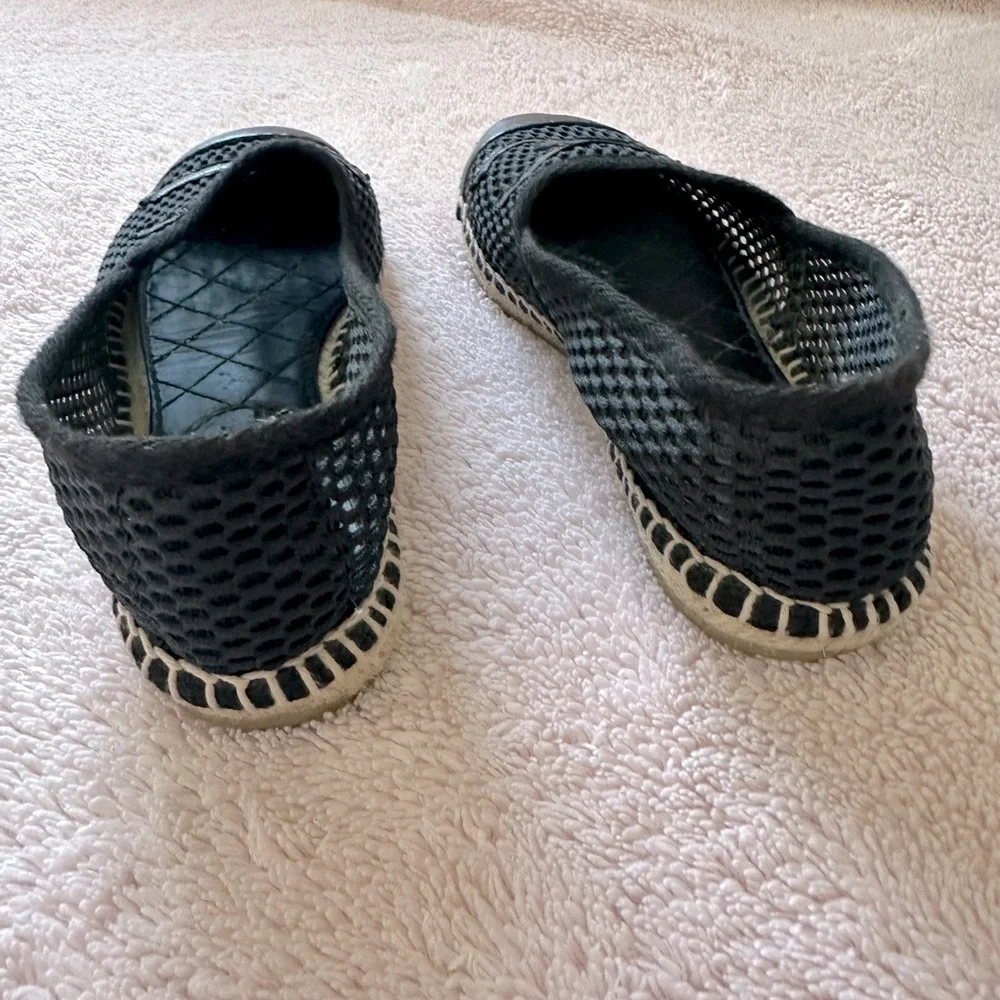 Authentic Chanel Mesh Espadrilles Sz 36 Black